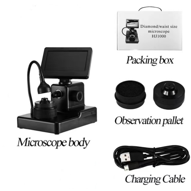 4.3 Inch Screen LCD Portable Digital Diamond Girdle Viewer Diamond GIA number view Microscope with 8 LED Light