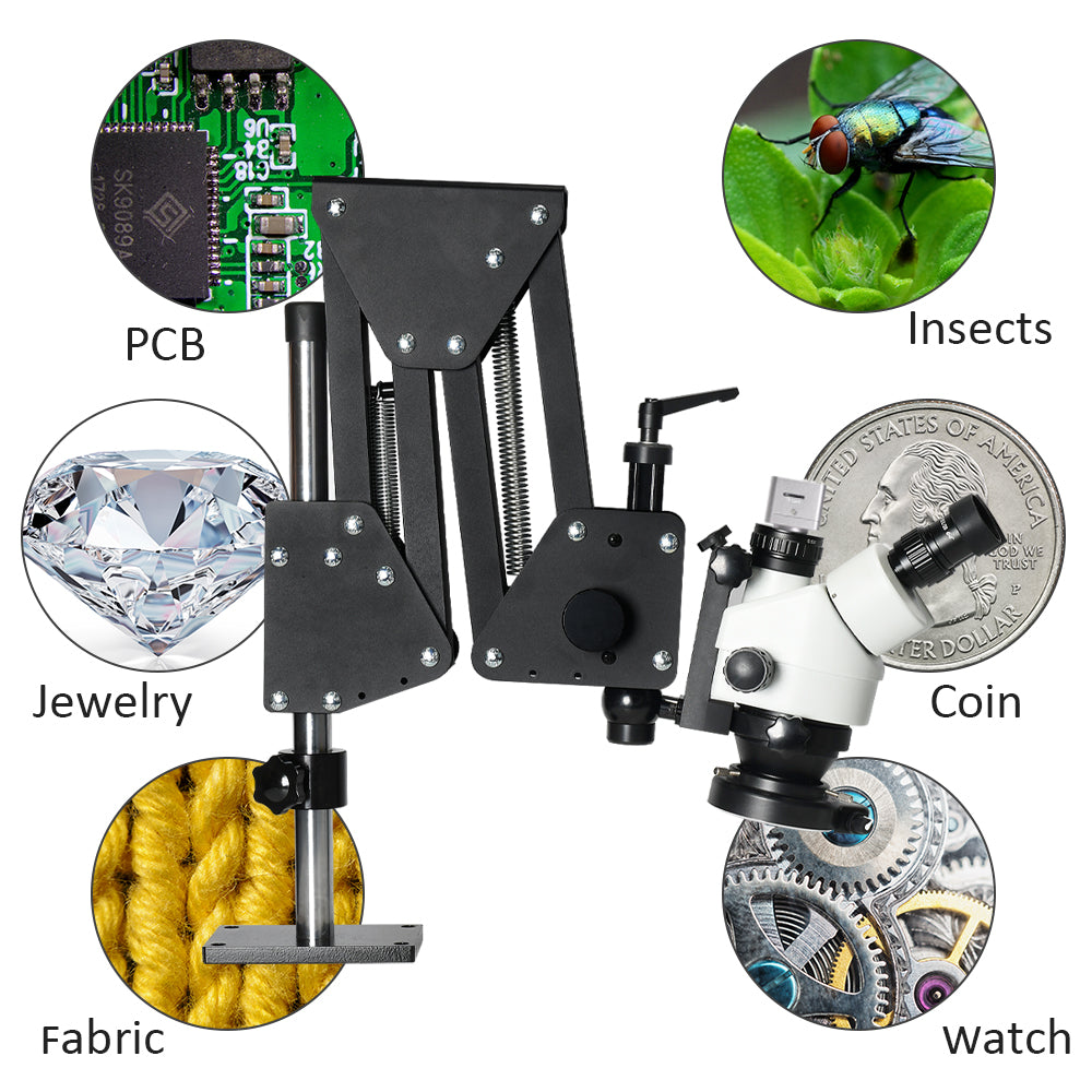 4K Camera 3.5X-90X Magnification spring stand jewelry Diamond Inlaid microscope